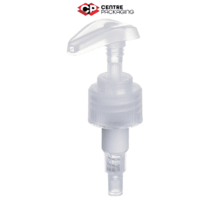 CP-SL-21 SCREW LOCK LOTION PUMP IN NATURAL COLOUR WITH CENTRE PACKAGING LOGO