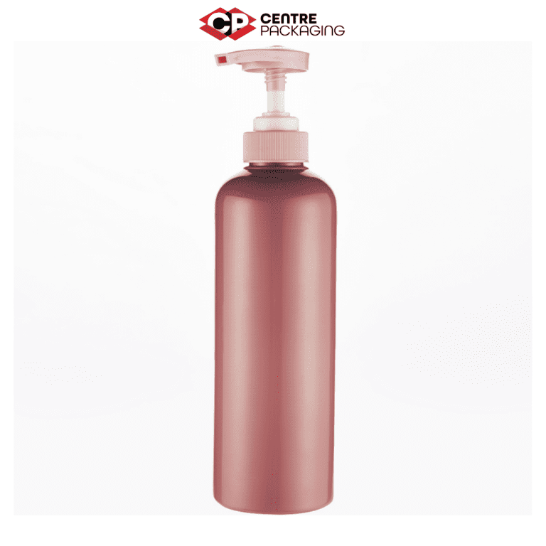 CP-SL-24-SCREW LOCK LOTION PUMP IN PINK WITH CENTRE PACKAGING LOGO