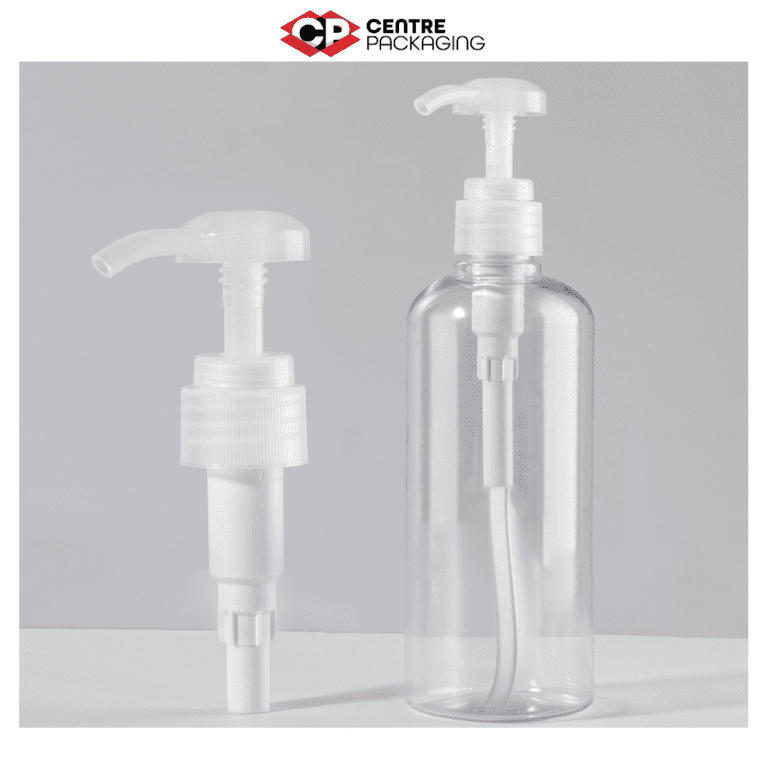 CP SL 40 Screw Lock Lotion Pump in white with Centre Pacackaging Logo