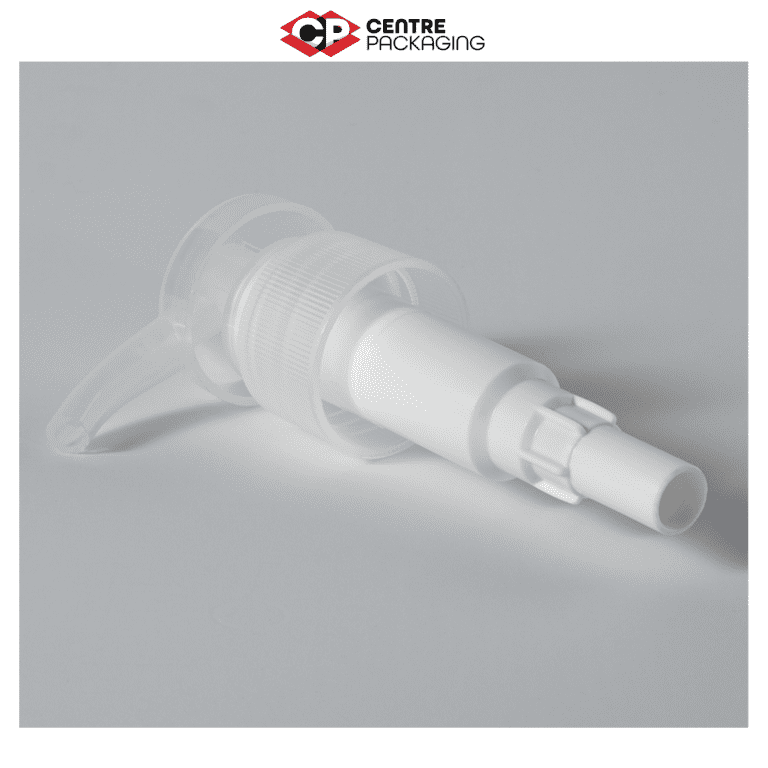 CP SL 40 Screw Lock Lotion Pump in white with Centre Pacackaging Logo