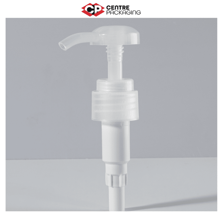 CP SL 40 Screw Lock Lotion Pump in white with Centre Pacackaging Logo